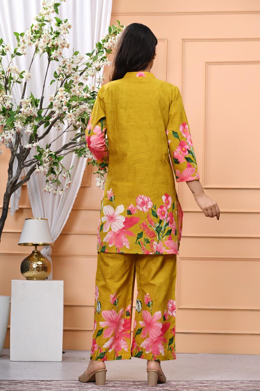 Marigold Bloom Pure Cotton Co-ord Set