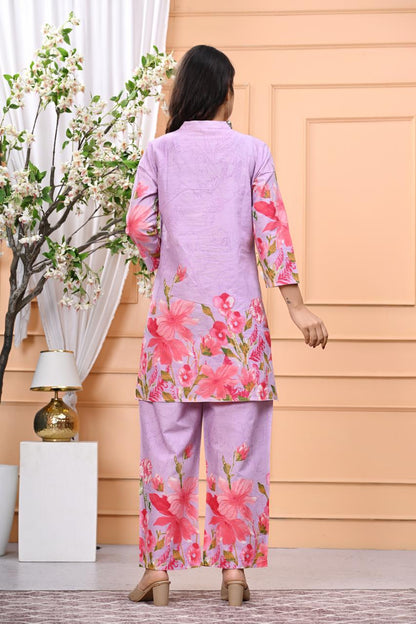 Lilac Garden Pure Cotton Co-ord Set