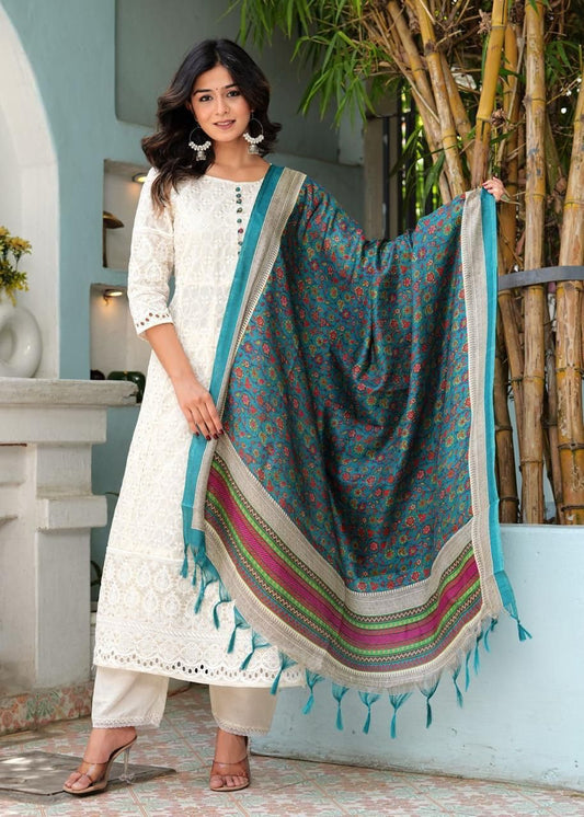 Zaria Chikankari Elegance Suit Set