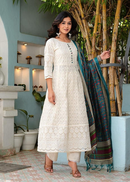 Zaria Chikankari Elegance Suit Set
