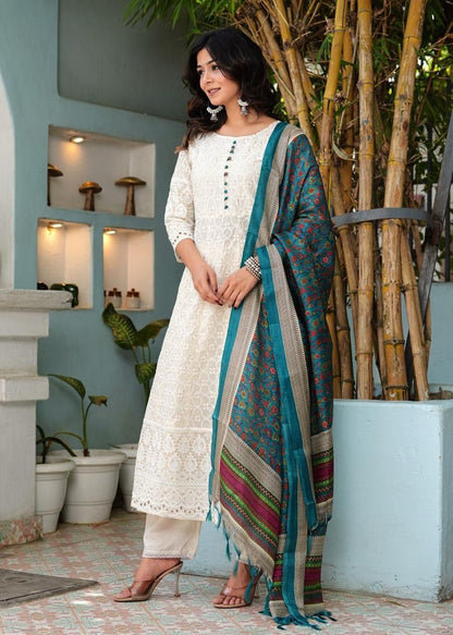 Zaria Chikankari Elegance Suit Set