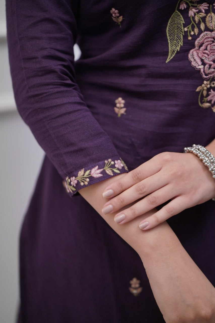 Noorvi Violet Blossom Suit Set