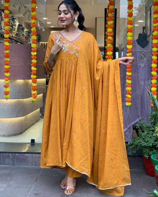 Kesar Angrakha Anarkali Suit Set