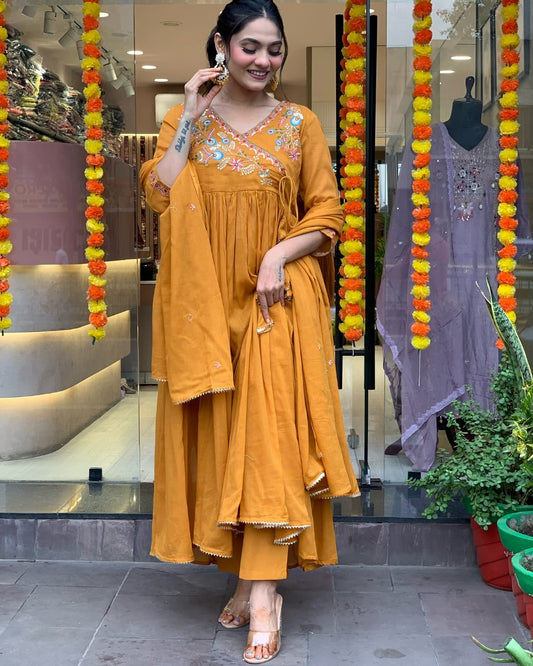 Kesar Angrakha Anarkali Suit Set