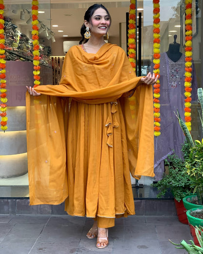 Kesar Angrakha Anarkali Suit Set