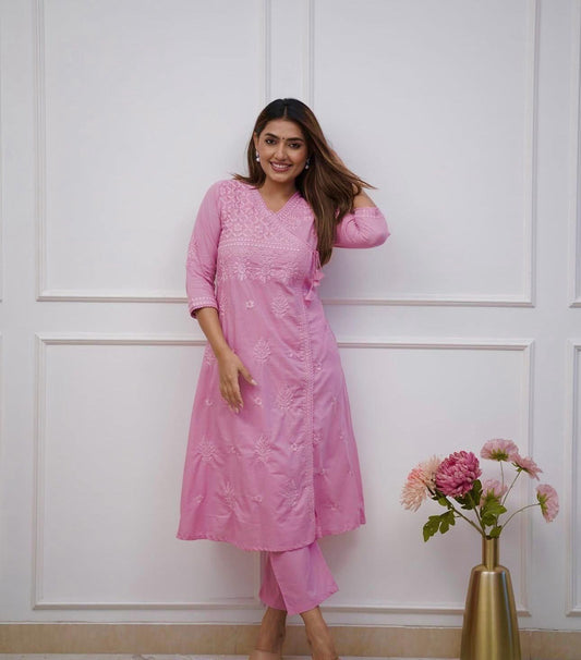Nazakat Chikankari Angrakha Set