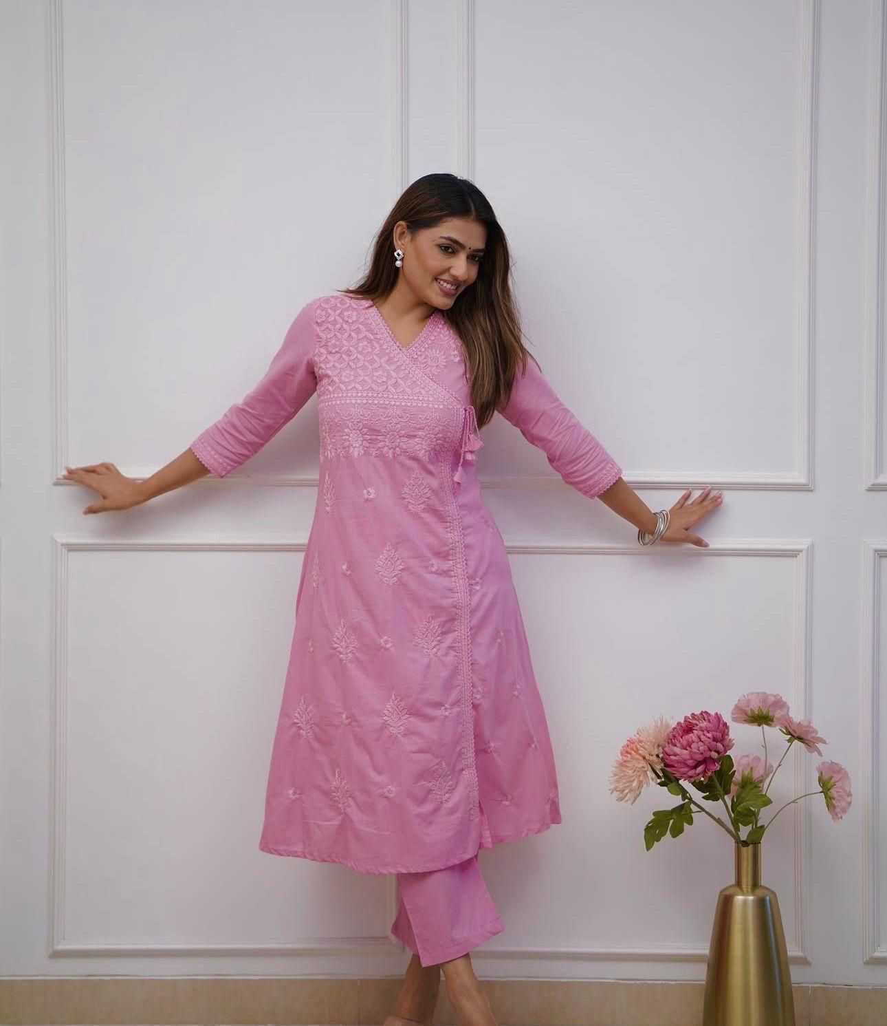 Nazakat Chikankari Angrakha Set