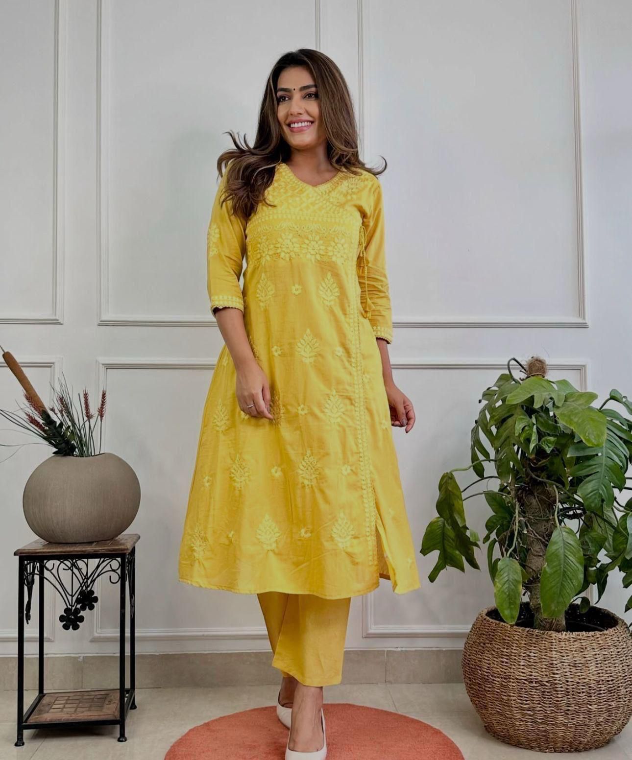 Nazakat Chikankari Angrakha Set