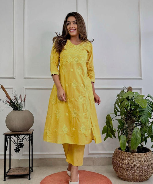 Nazakat Chikankari Angrakha Set