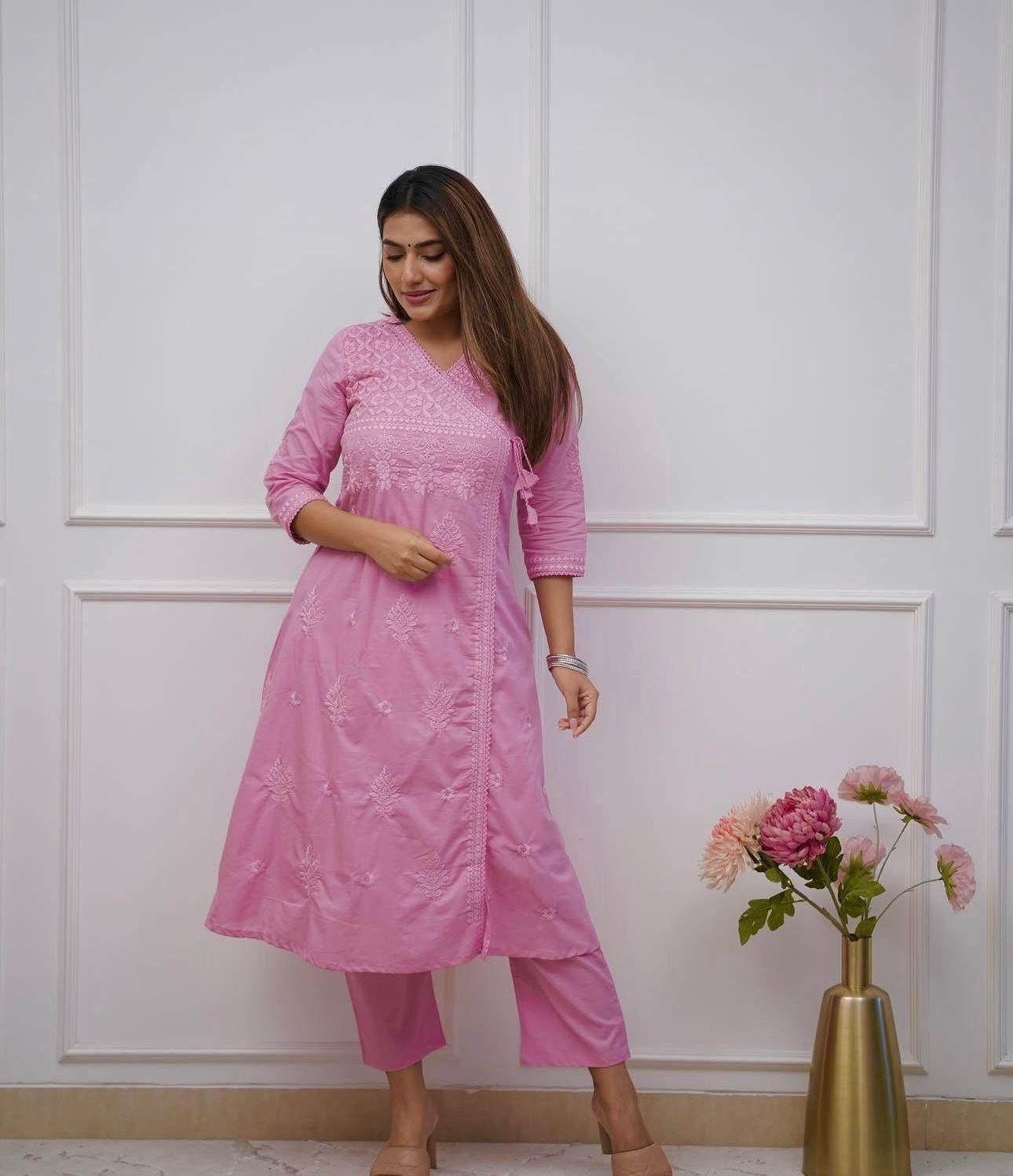 Nazakat Chikankari Angrakha Set