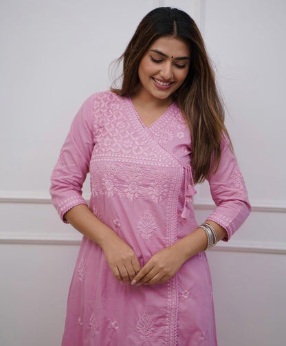 Nazakat Chikankari Angrakha Set