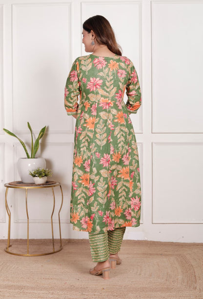 Vasundhara Floral Angrakha Suit Set