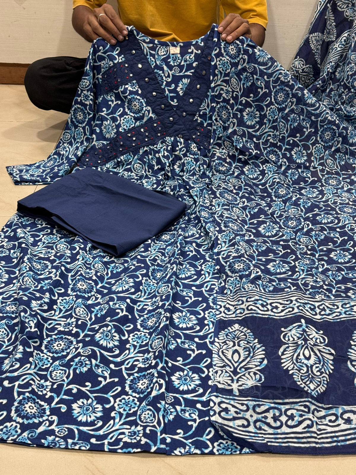 Indira Indigo Bloom Anarkali Set