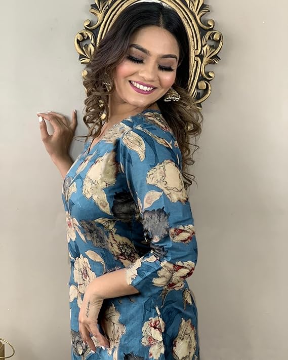 Iraa Teal Blossom Suit Set