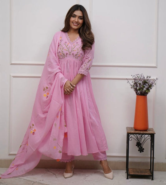 Nazakat Chikankari Angrakha Set