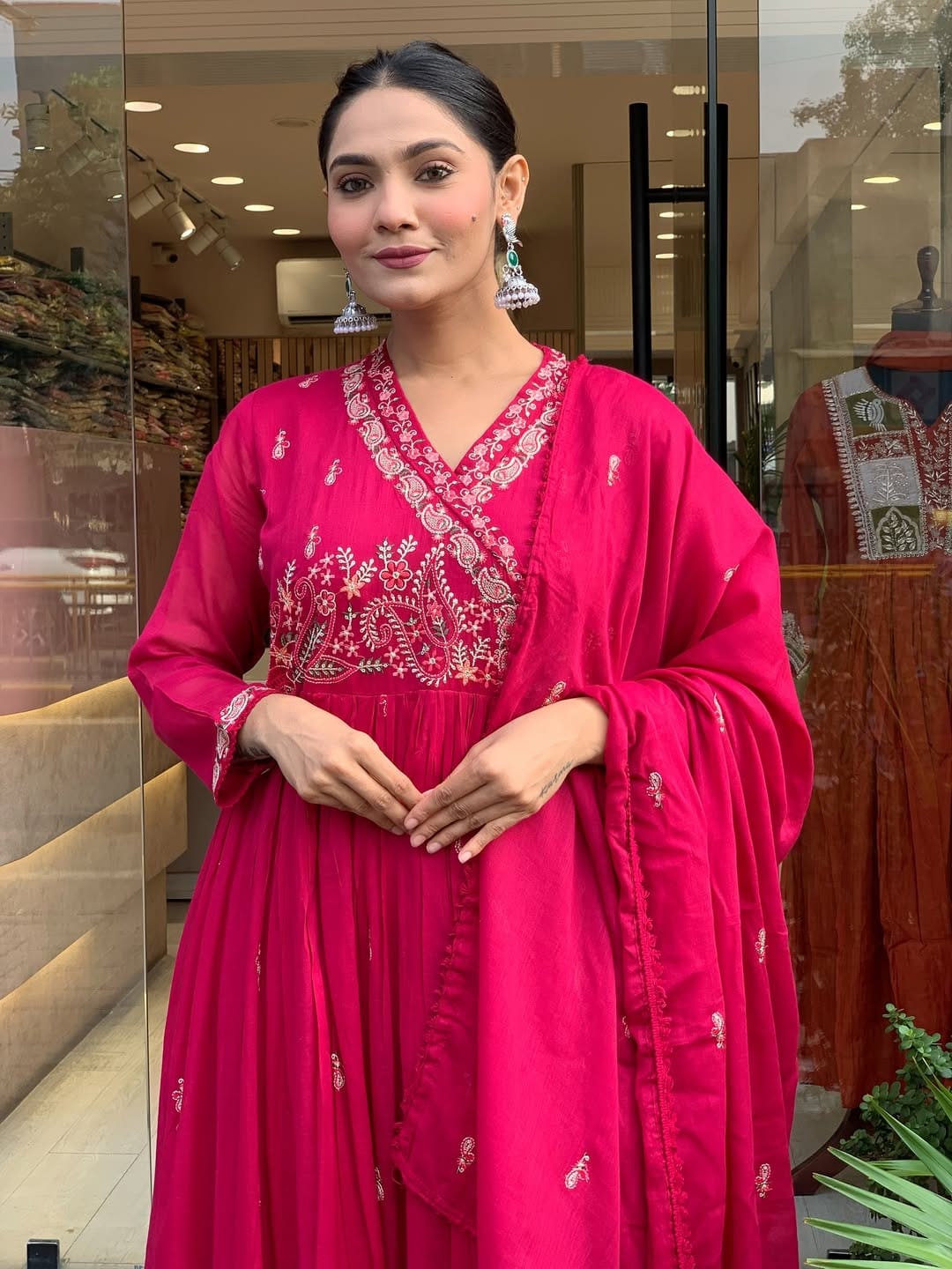Fiza Crimson Charm Angrakha Set