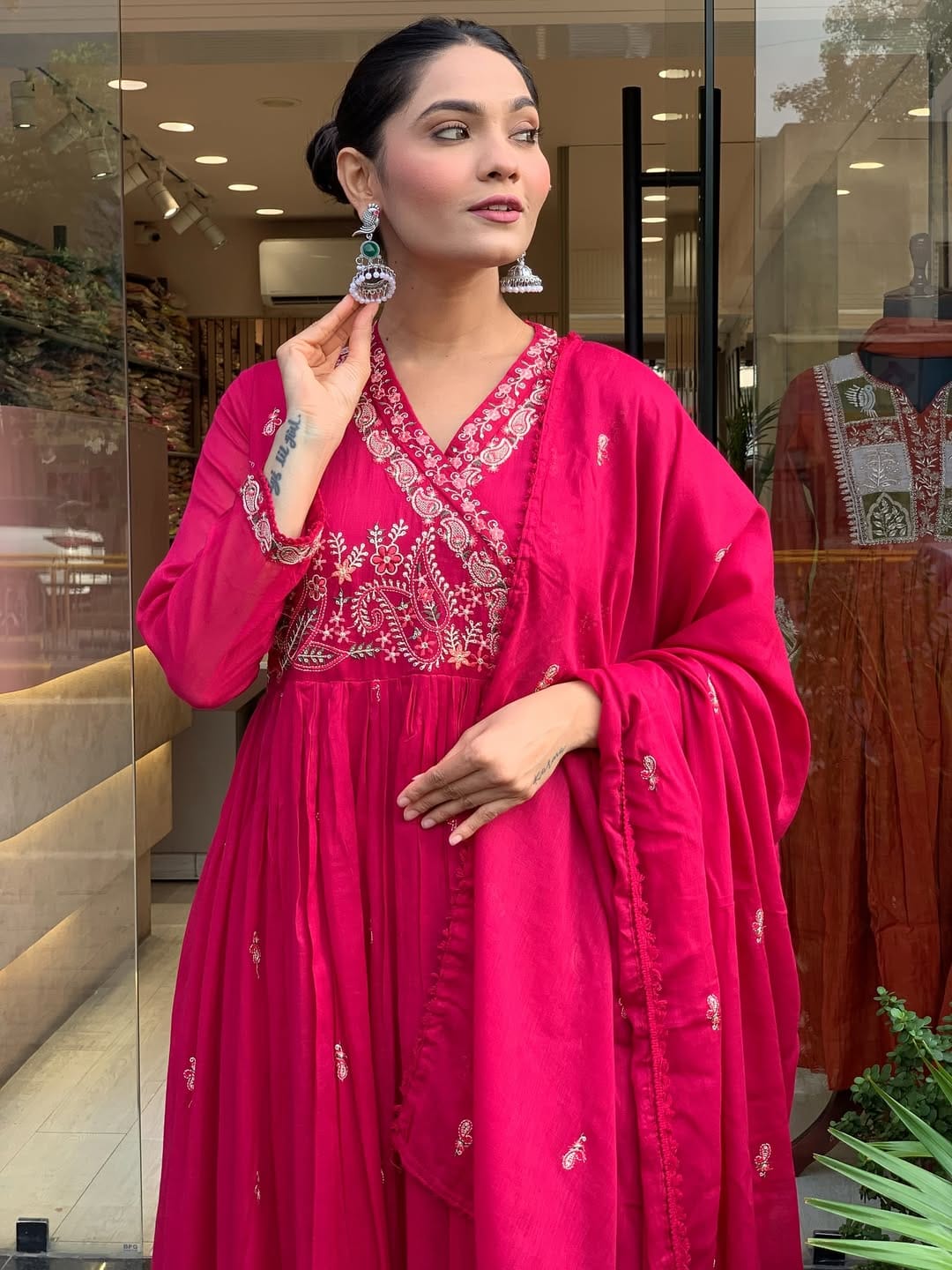 Fiza Crimson Charm Angrakha Set