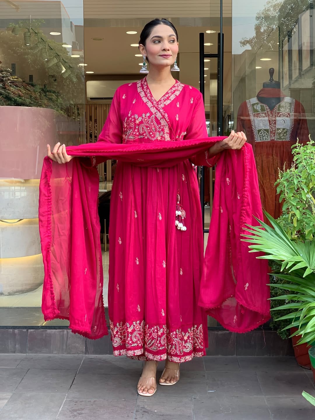 Fiza Crimson Charm Angrakha Set