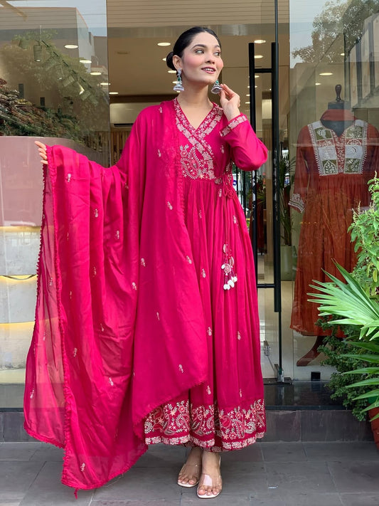 Fiza Crimson Charm Angrakha Set