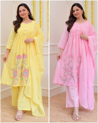 Ethrivaa’s Elara Pink Blossom Cotton Set