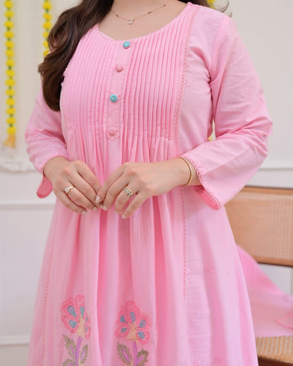 Ethrivaa’s Elara Pink Blossom Cotton Set