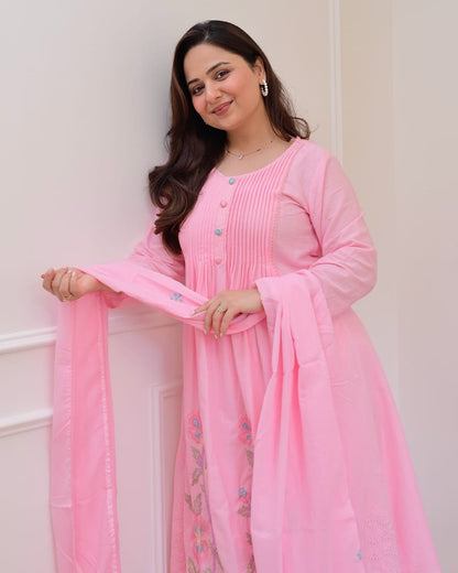 Ethrivaa’s Elara Pink Blossom Cotton Set
