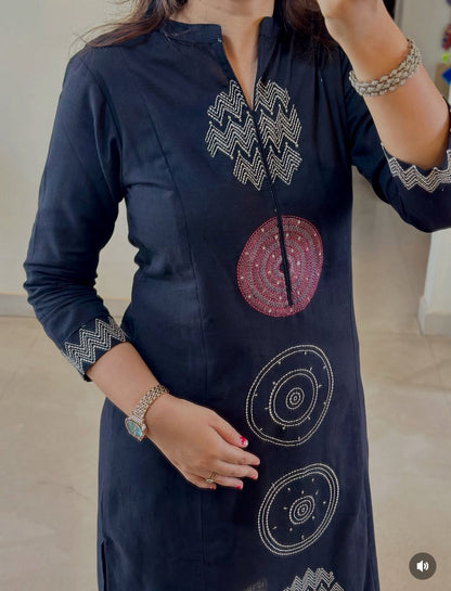 Midnight Aura Cotton Suit Set