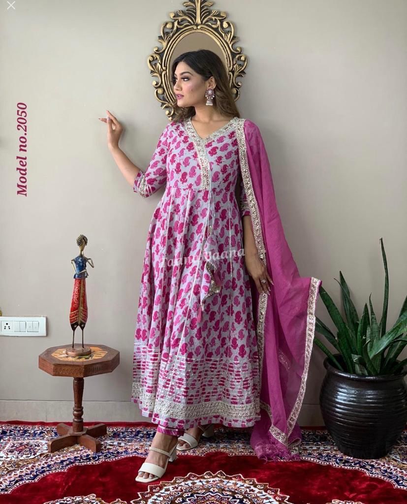 Elara Pink Blossom Cotton Set