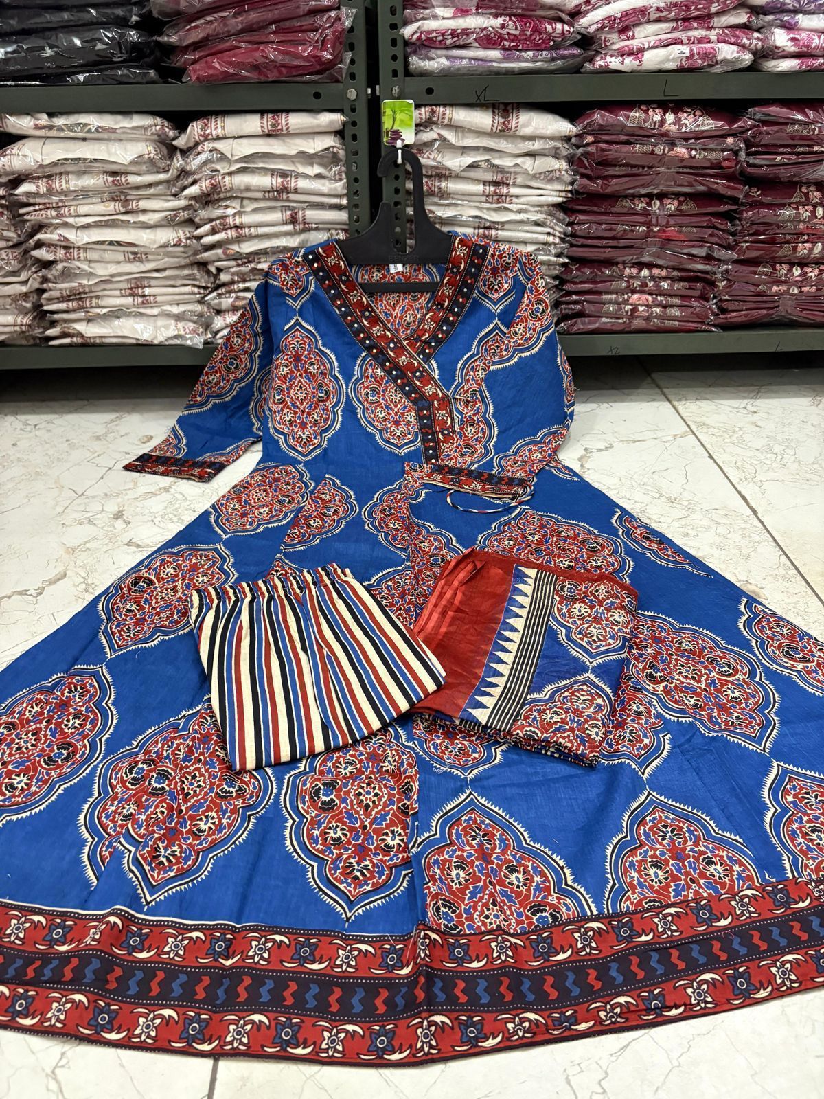 Indira Indigo Block Print Cotton Set