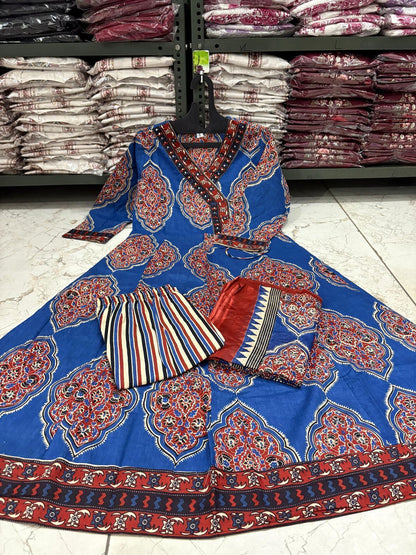Indira Indigo Block Print Cotton Set