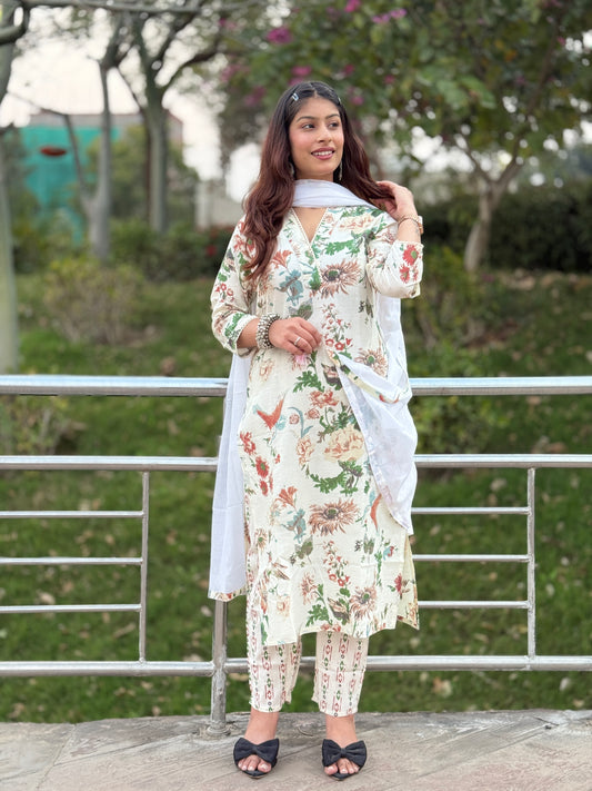 Floral Bliss Cotton Suit Set