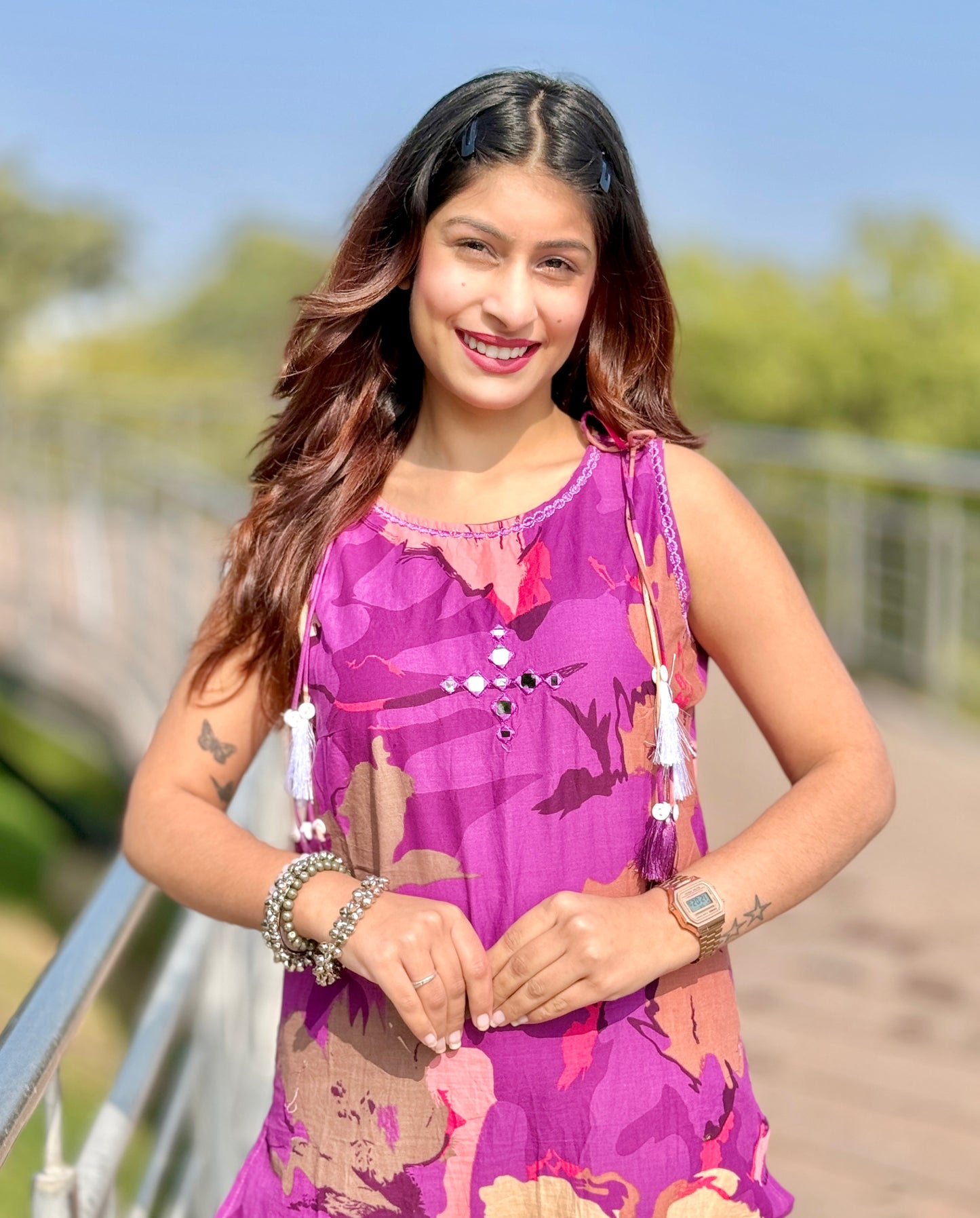 Purple Vastra Pushp Kurta Set