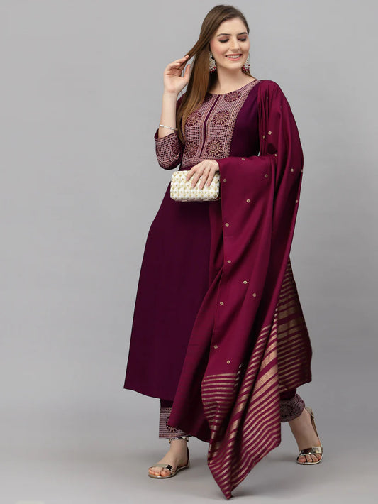 Wine Glow Suit Set