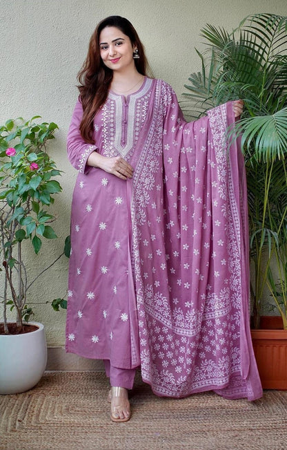 Pink Petal Charm Viscose Suit Set
