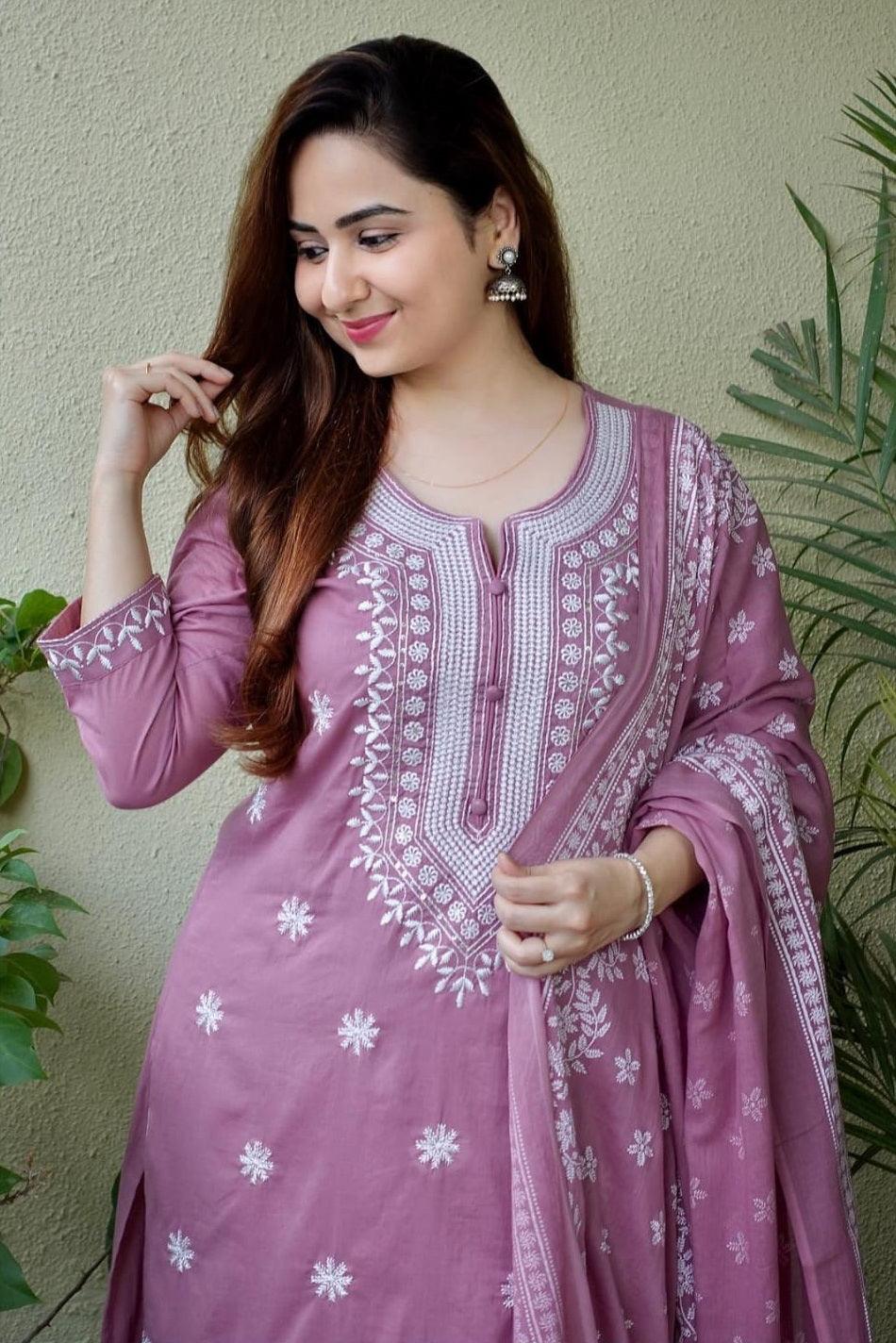 Pink Petal Charm Viscose Suit Set