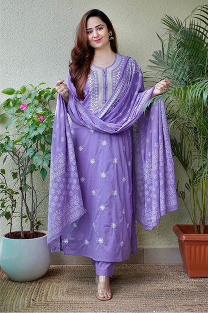 Lavender Charm Viscose Suit Set