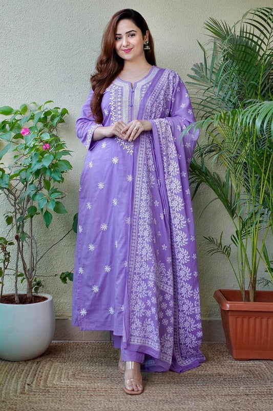 Lavender Charm Viscose Suit Set