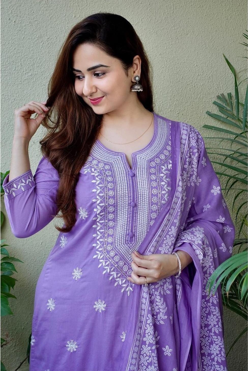 Lavender Charm Viscose Suit Set