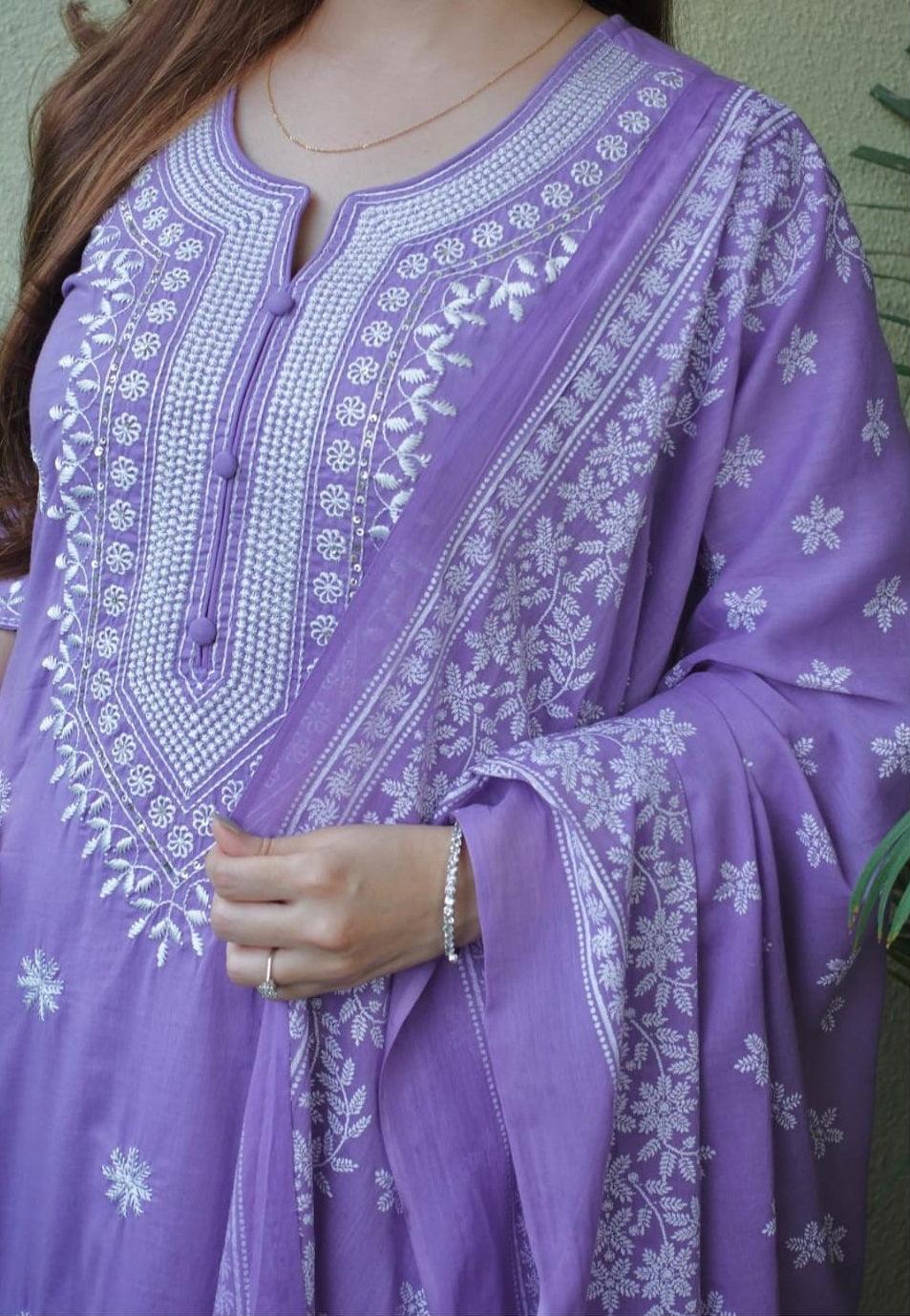 Lavender Charm Viscose Suit Set