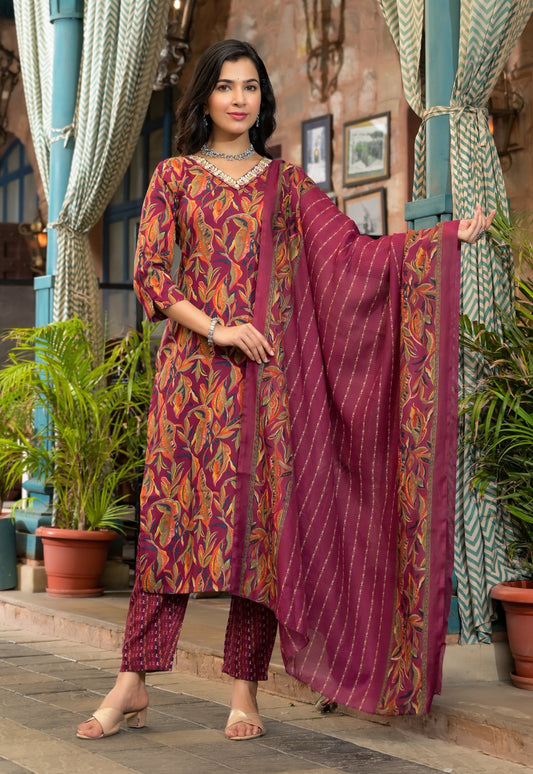 Harvest Bloom Pure Viscose Kurta Set