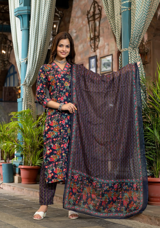 Gulmohar Dusk Pure Viscose Suit Set