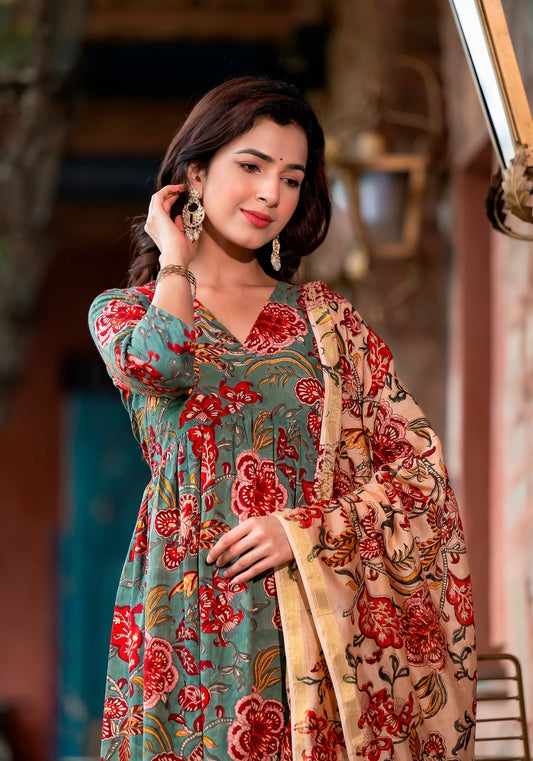 Rustic Bloom Pure Viscose Kurta Set