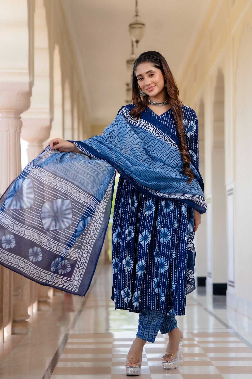 Indigo Blossom Pure Viscose Suit Set