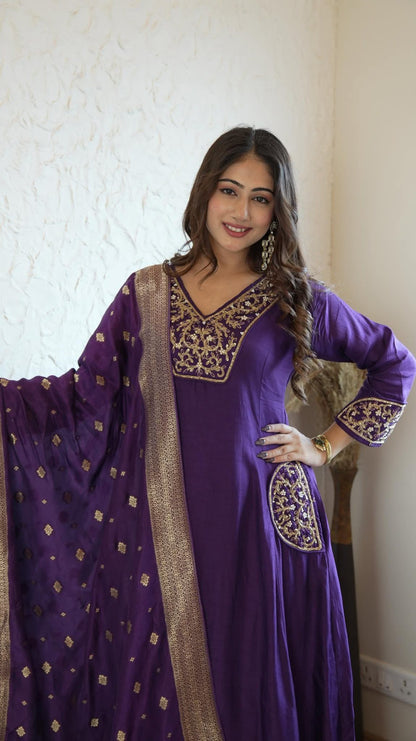 Aarohi Regal Zari Cotton Suit Set