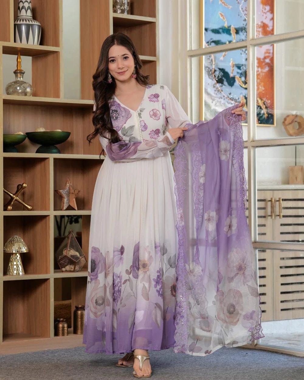 Lavanya Lilac Whisper Anarkali Set