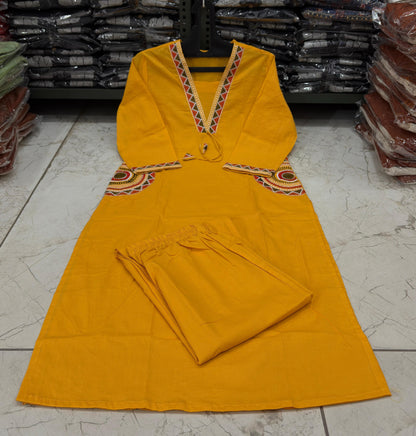 Ishani Mustard Aura Kurti Set