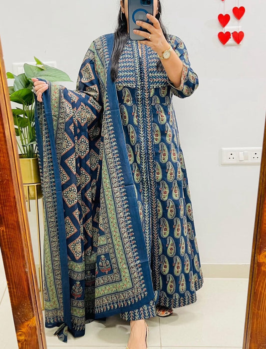 Kashni Indigo Royal Ajrakh Set