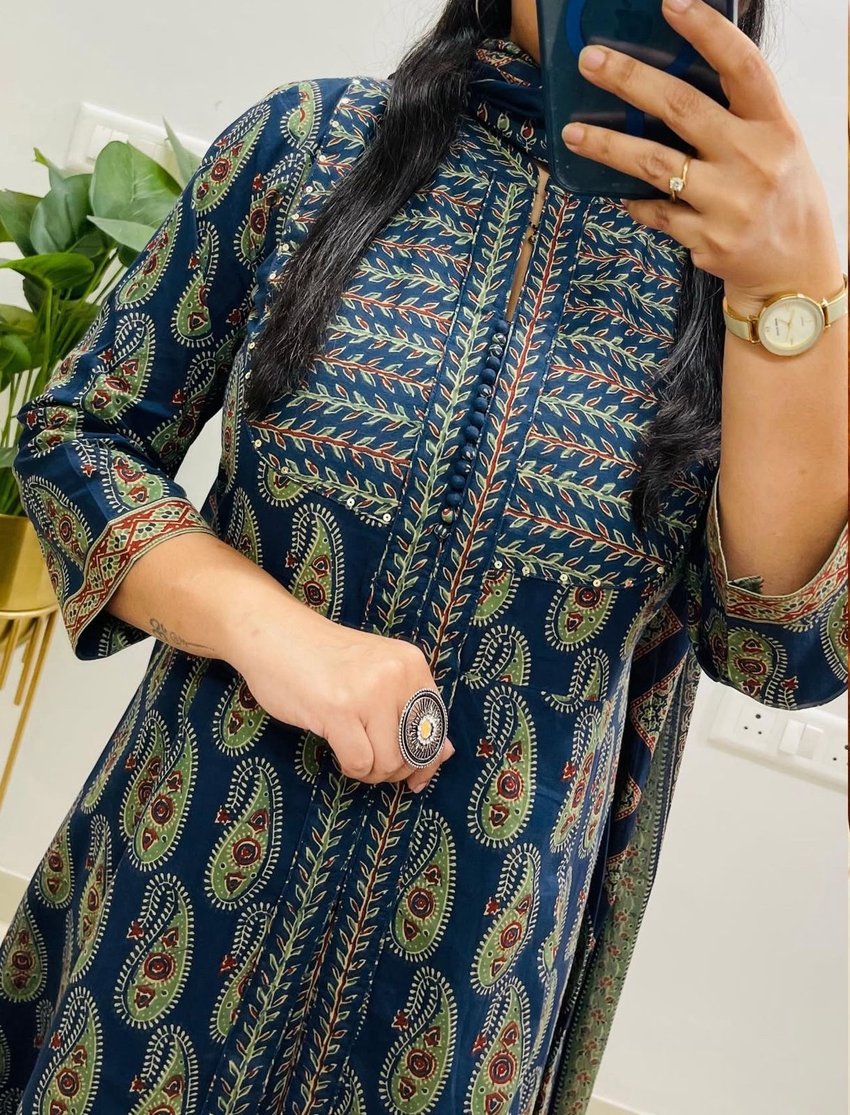 Kashni Indigo Royal Ajrakh Set