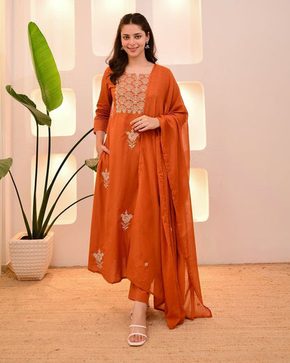 Noor-e-Kesariya Cotton Suit Set