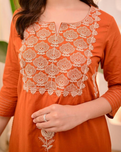Noor-e-Kesariya Cotton Suit Set